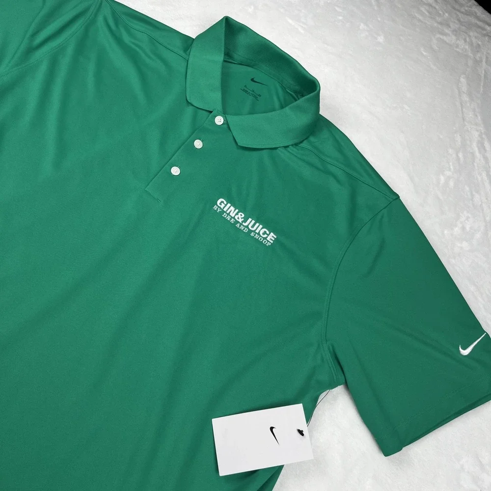 Nike Golf Gin & Juice Dre Snoop Polo Shirt Mens XL Green DR Dre LA Los Angeles